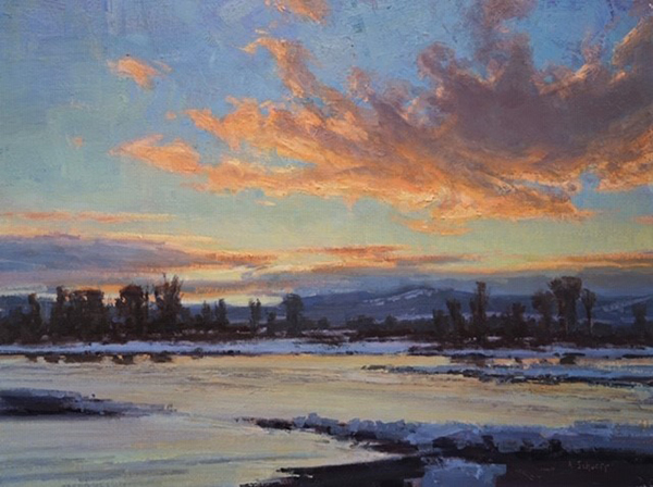 Painting - Deep Winter Sunset